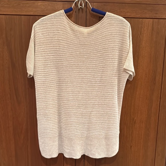 EUC Eileen Fisher linen Short Sleeve Knit Top oversized XS to S - Picture 5 of 9